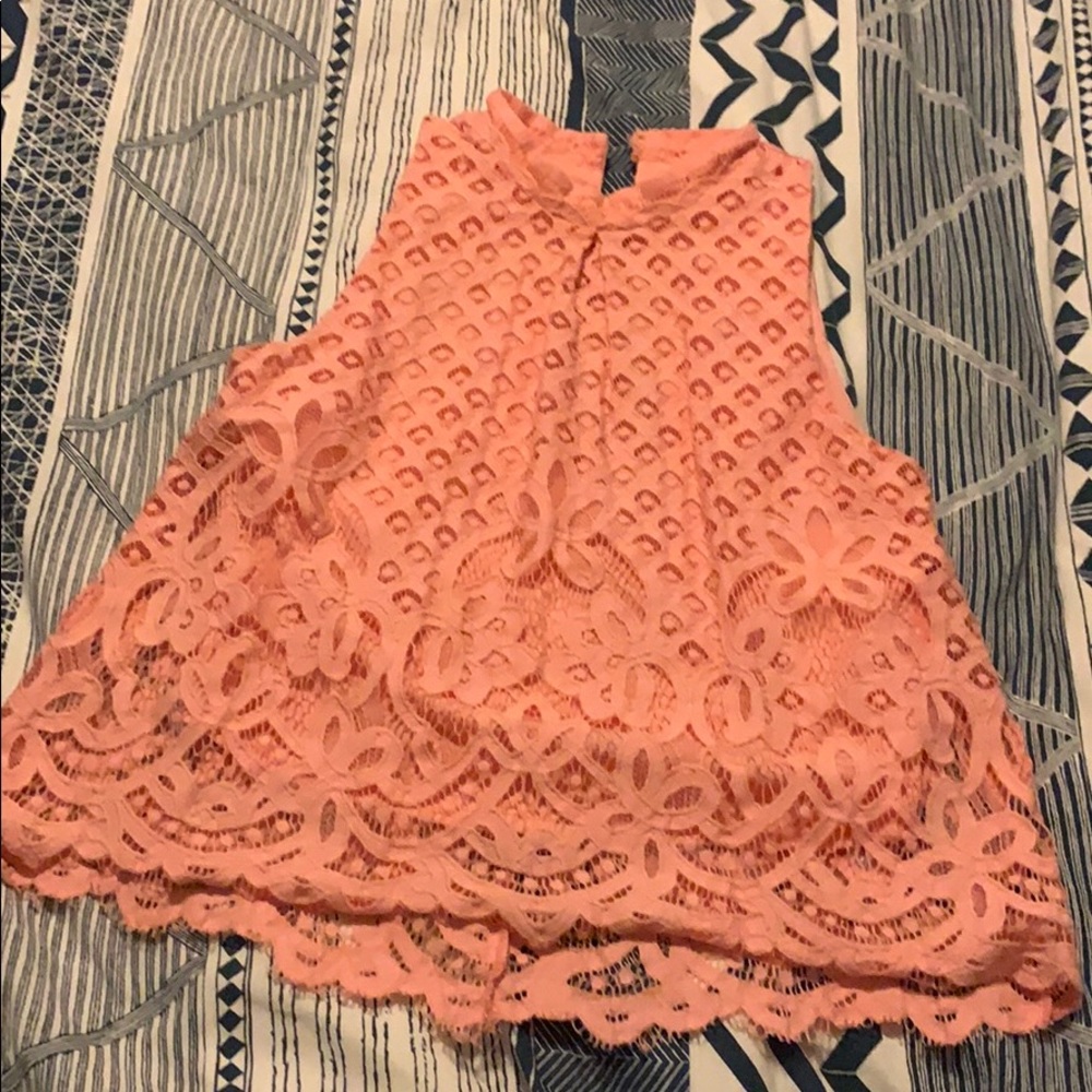 Coral lace top